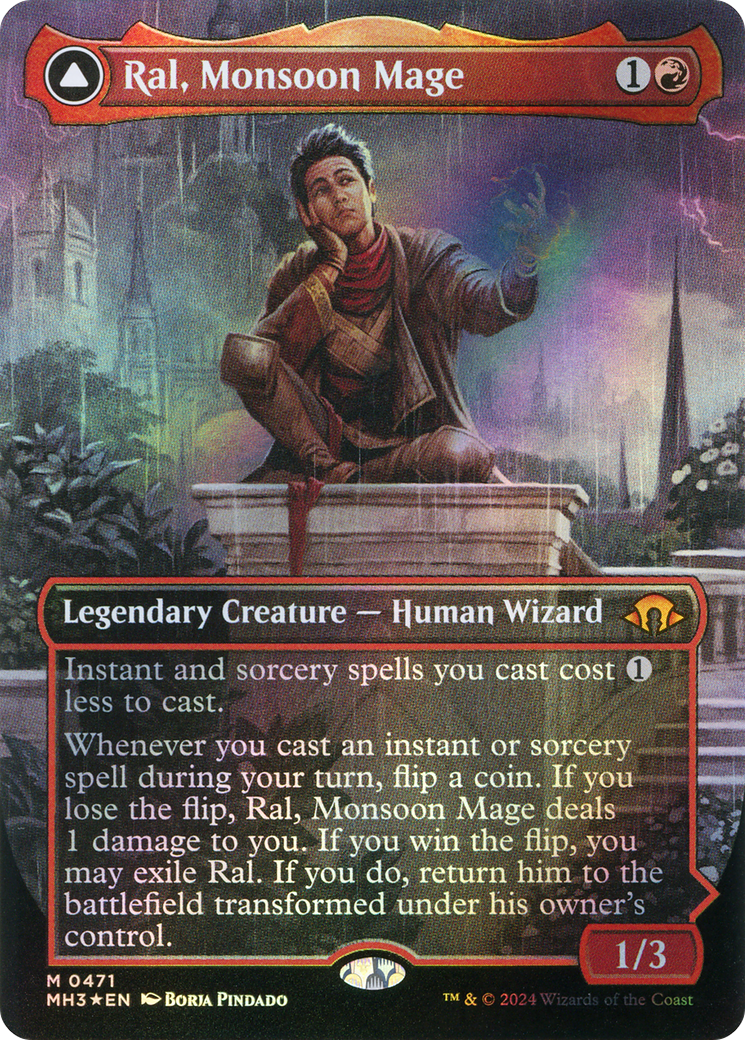 Ral, Monsoon Mage (Borderless) (Textured Foil) (MH3-471) - Modern Horizons 3 (Borderless) Foil
