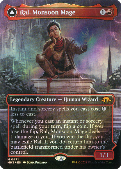 Ral, Monsoon Mage (Borderless) (Textured Foil) (MH3-471) - Modern Horizons 3 (Borderless) Foil