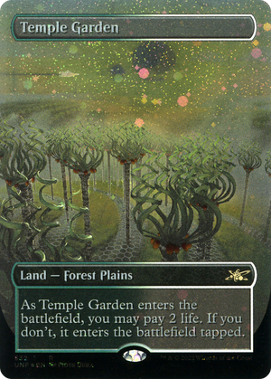 Temple Garden (Borderless) (Galaxy Foil) (UNF-532) - Unfinity (Borderless) Foil