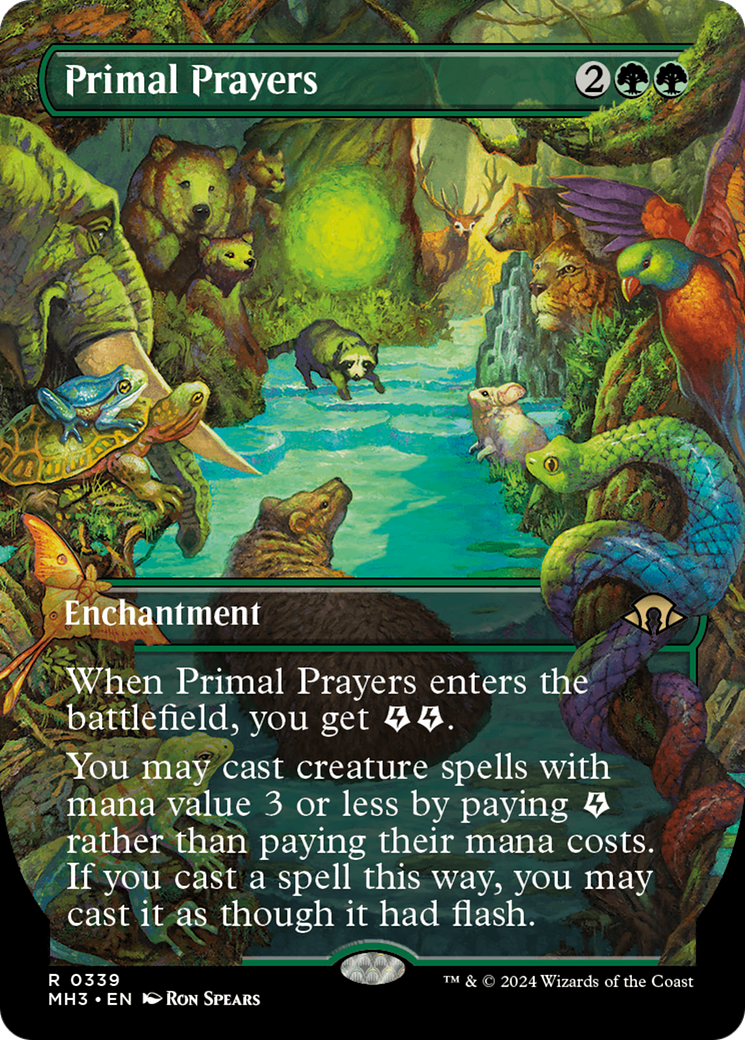 Primal Prayers (Borderless) (MH3-339) - Modern Horizons 3 (Borderless) Foil