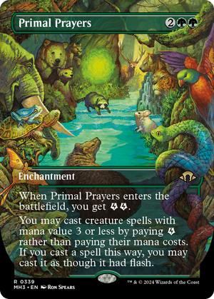 Primal Prayers (Borderless) (MH3-339) - Modern Horizons 3 (Borderless) Foil