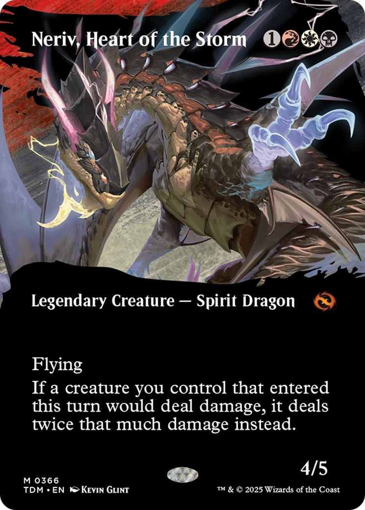 Neriv, Heart of the Storm (TDM-366) - Tarkir: Dragonstorm: (Showcase) (Borderless) Foil