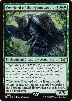 Overlord of the Hauntwoods (PPDSK-194) - Duskmourn: House of Horror Promos: (enchantment)