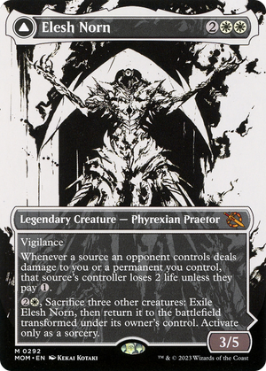 Elesh Norn // The Argent Etchings (MOM-292) - March of the Machine: (Showcase) (Borderless) Foil