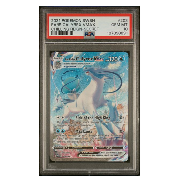 Ice Rider Calyrex Vmax Alternate Art Chilling Reign #203 PSA 10