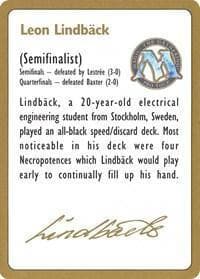1996 Leon Lindback Biography Card [World Championship Decks] - Poke-Collect