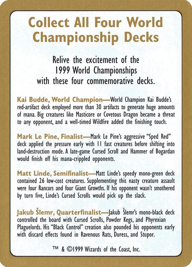 1999 World Championships Ad [World Championship Decks 1999] - Poke-Collect