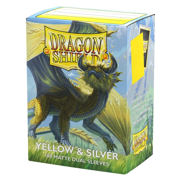 Dragon Shield Sleeves: Standard Matte Dual 100 Count - YELLOW & SILVER