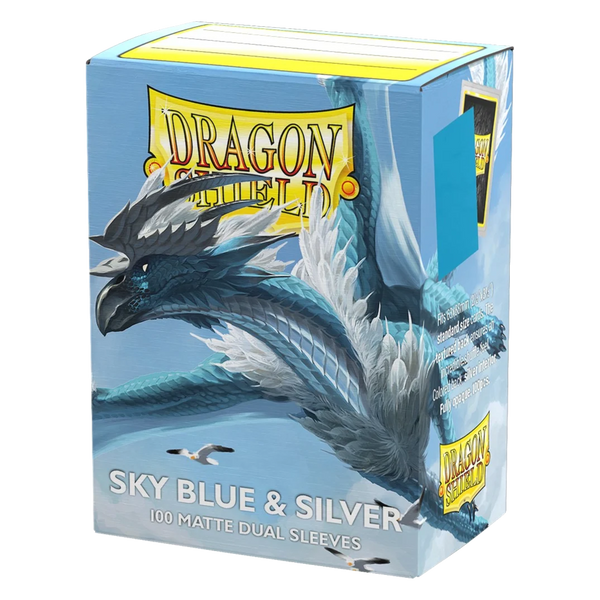 Dragon Shield Sleeves: Standard Matte Dual 100 Count - SKYBLUE & SILVER