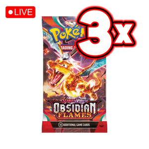 Obsidian Flames 3x Booster Pack Bundle - LIVE BREAK