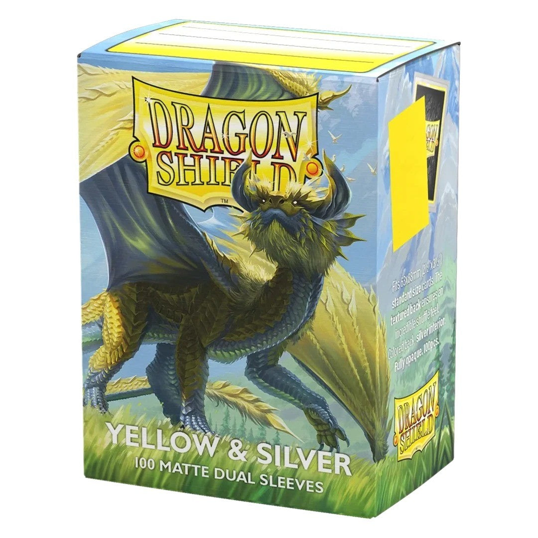Yellow & Silver Dual Matte Dragon Shield Sleeves