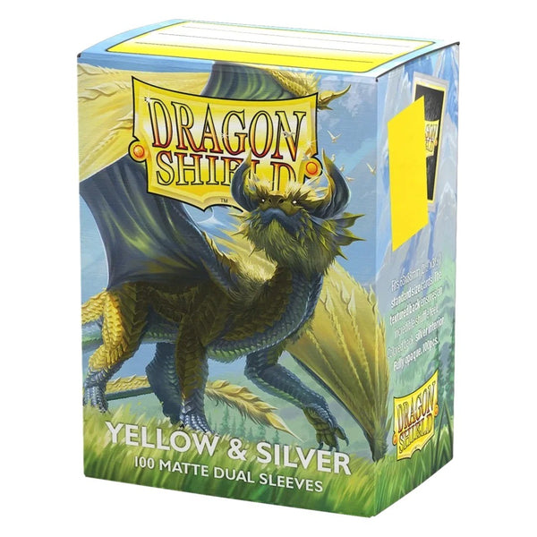 Yellow & Silver Dual Matte Dragon Shield Sleeves