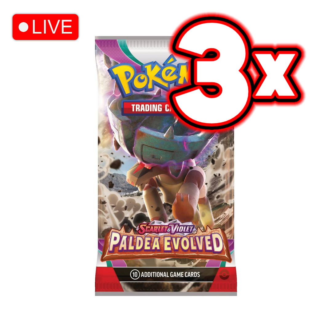 Paldea Evolved 3x Booster Pack Bundle - LIVE BREAK