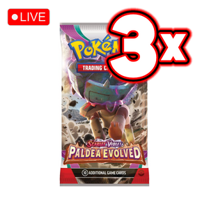 Paldea Evolved 3x Booster Pack Bundle - LIVE BREAK