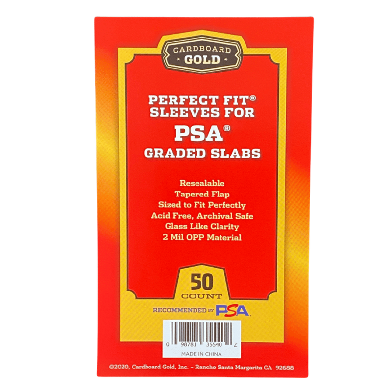 50 Cardboard Gold PSA & CGC Perfect Fit Sleeves (Fits PSA & CGC Graded Cards) - Poke-Collect