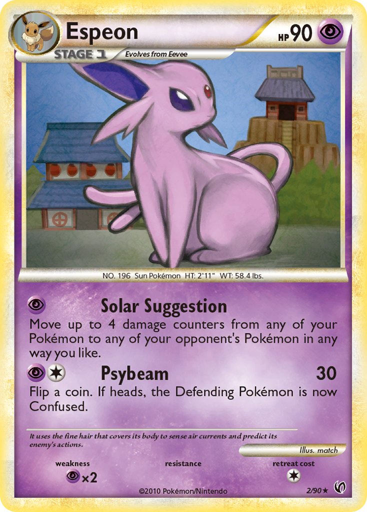 Espeon (2/90) (Cracked Ice Holo) (Theme Deck Exclusive) [HeartGold & SoulSilver: Unleashed] - Poke-Collect