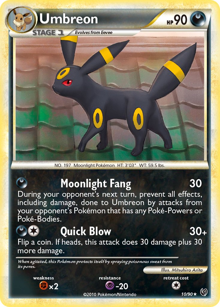 Umbreon (10/90) (Cracked Ice Holo) (Theme Deck Exclusive) [HeartGold & SoulSilver: Undaunted] - Poke-Collect