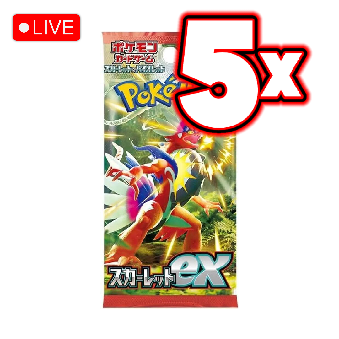 Japanese Scarlet ex 5x Booster Pack Bundle - LIVE BREAK