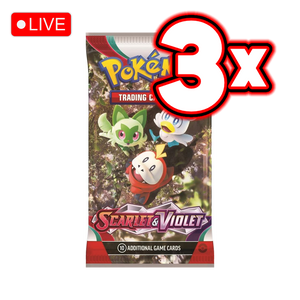 Scarlet & Violet Base Set 3x Booster Pack Bundle - LIVE BREAK