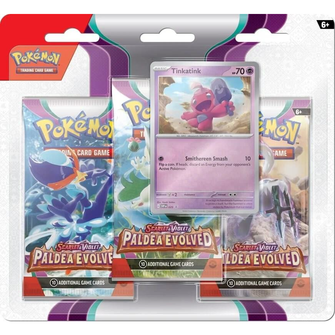 Paldea Evolved 3 Pack Blister [Tinkatink] - SV02: Paldea Evolved (PAL) - Poke-Collect