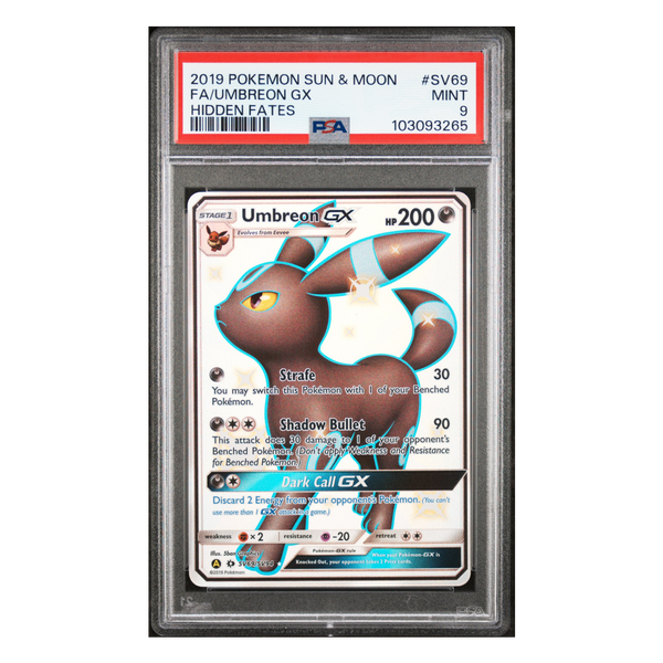 Umbreon GX Full Art Shiny Hidden Fates #SV69 PSA 9