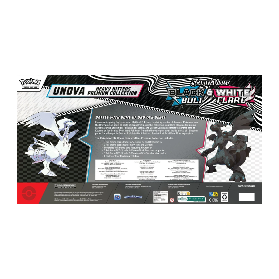 Pokémon TCG Unova's Heavy Hitters Premium Collection back of box