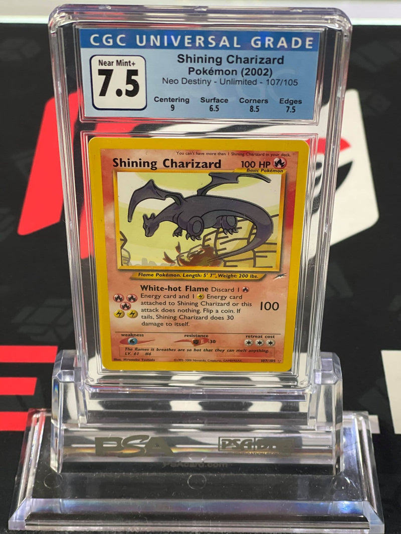 Shining Charizard Neo Destiny 107/105 CGC Near Mint+ 7.5 - Poke-Collect
