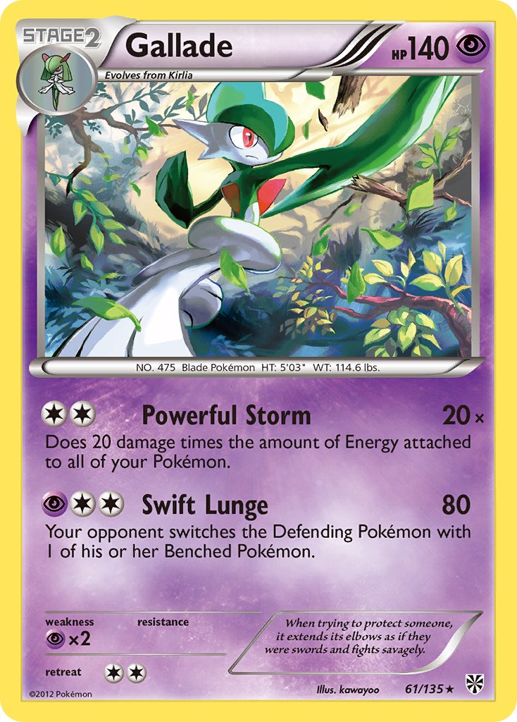 Gallade (61/135) (Cosmos Holo) (Blister Exclusive) [Black & White: Plasma Storm] - Poke-Collect