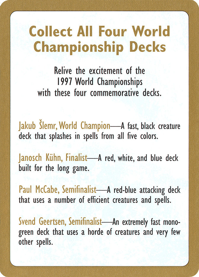 1997 World Championships Ad [World Championship Decks 1997] - Poke-Collect
