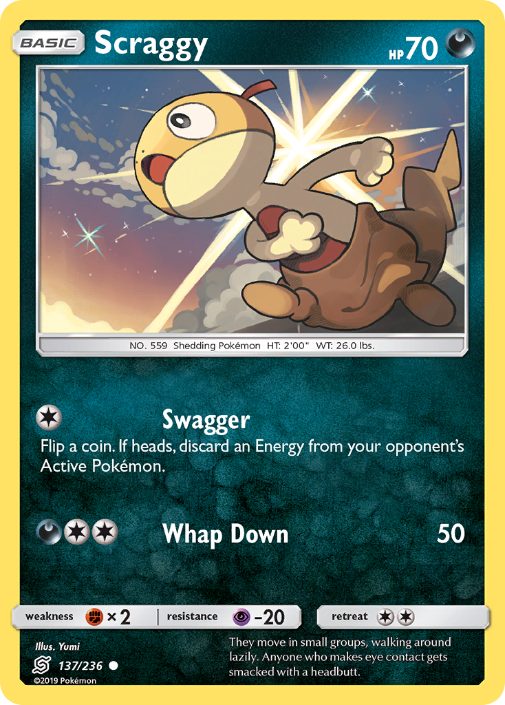 Scraggy (137/236) [Sun & Moon: Unified Minds] - Poke-Collect