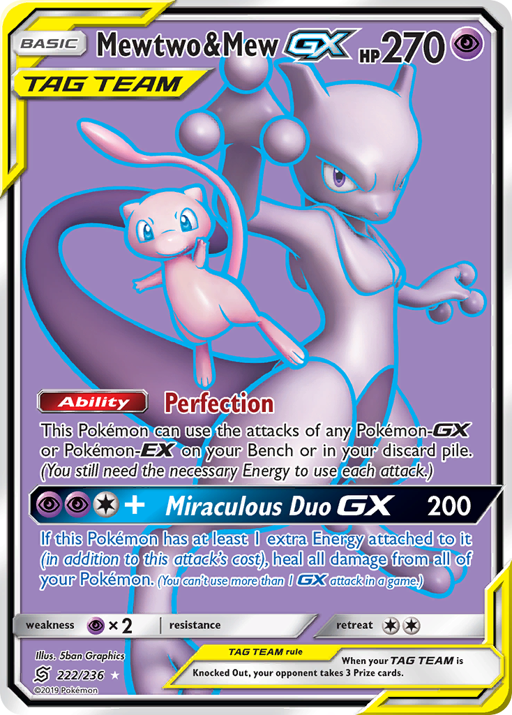Mewtwo & Mew GX (222/236) [Sun & Moon: Unified Minds] - Poke-Collect