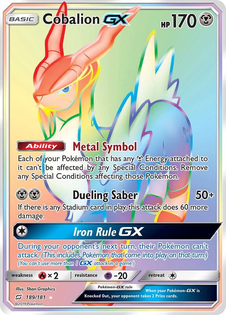 Cobalion GX (189/181) [Sun & Moon: Team Up] - Poke-Collect