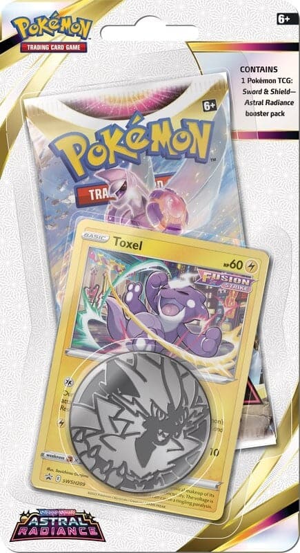 Pokemon Sword & Shield Astral Radiance Toxel Checklane BLISTER Pack  (Booster Pack, Promo Card & Coin) 