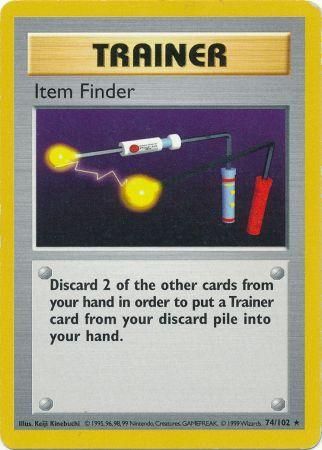 Item Finder (74/102) [Base Set (Shadowless)] - Poke-Collect