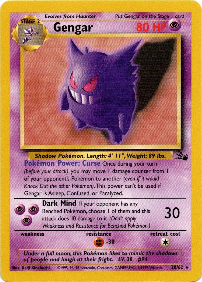 Gengar (20/62) [Fossil Unlimited] - Poke-Collect