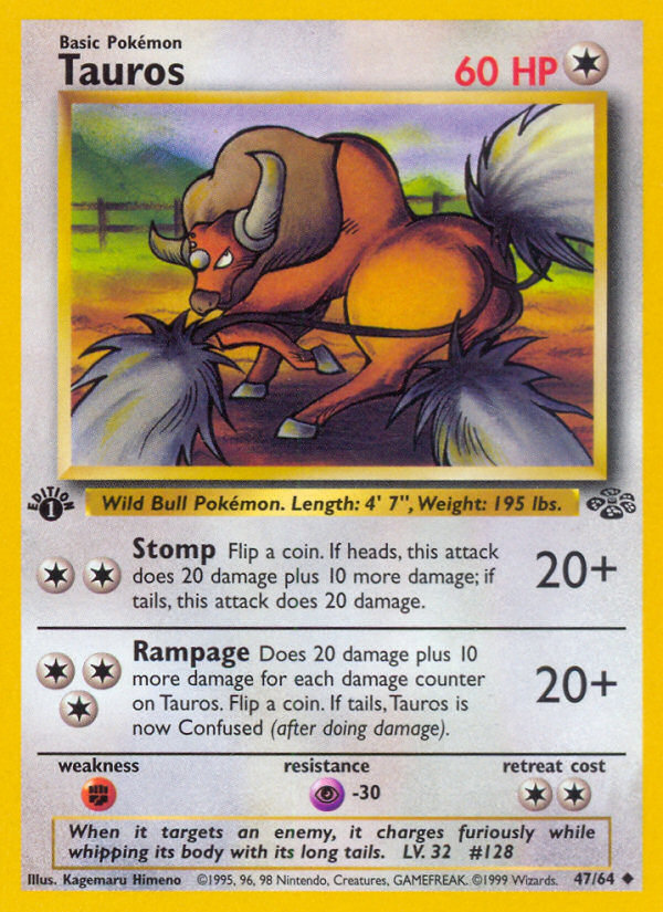 Tauros (47/64) [Jungle 1st Edition] - Poke-Collect